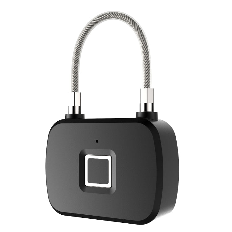 L13 Fingerprint Lock Intelligent Small Padlock Outdoor Luggage Lock Gym Fingerprint Padlock(Black)