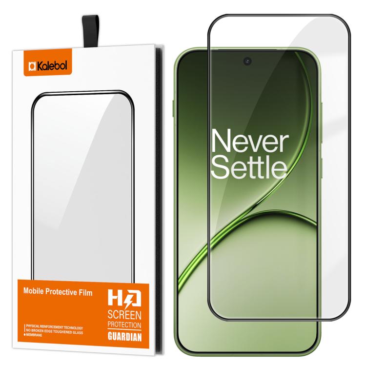 For OnePlus Tubro 6 / 6V Kalebol High-Aluminum Screen-Printed Full-Coverage Anti-Fingerprint Black-Bordered HD Tempered Glass Film