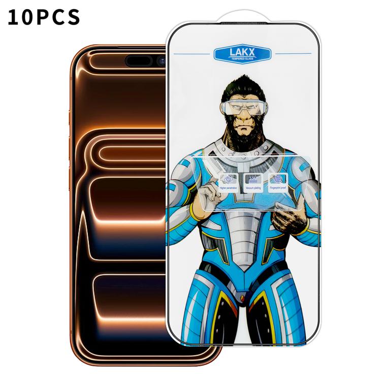 For iPhone 17 Pro 10pcs Blue Gorilla Anti-fingerprint Anti-static Silk Screen HD Electroplated Tempered Glass Film