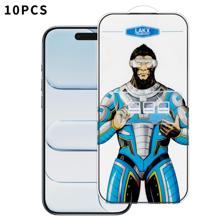 For iPhone Air 10pcs Blue Gorilla Anti-fingerprint Anti-static Silk Screen HD Electroplated Tempered Glass Film