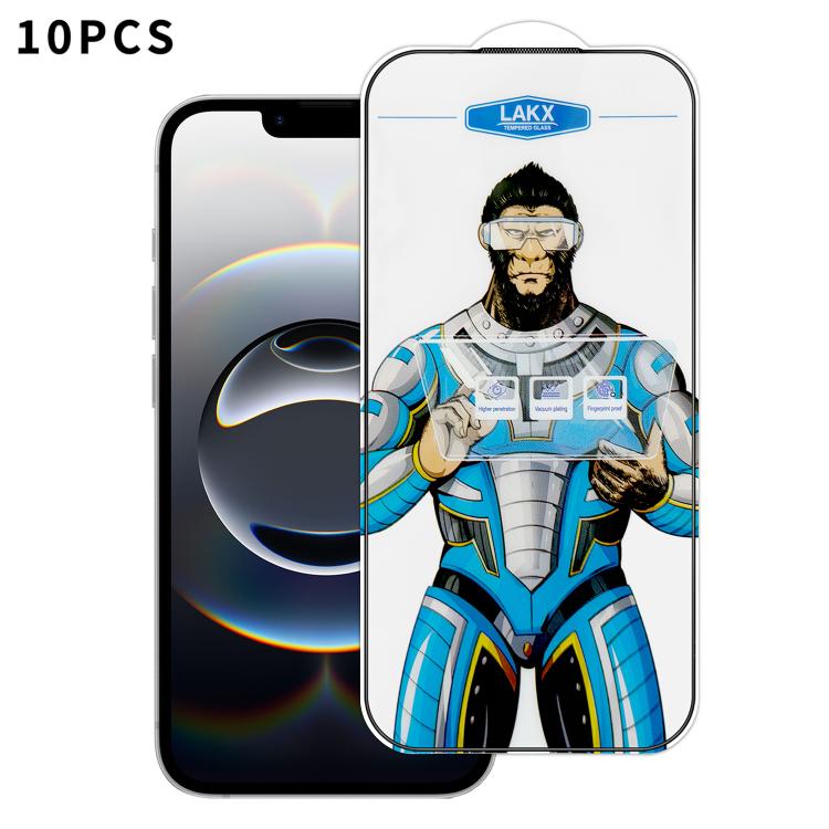 For iPhone 17e 10pcs Blue Gorilla Anti-fingerprint Anti-static Silk Screen HD Electroplated Tempered Glass Film