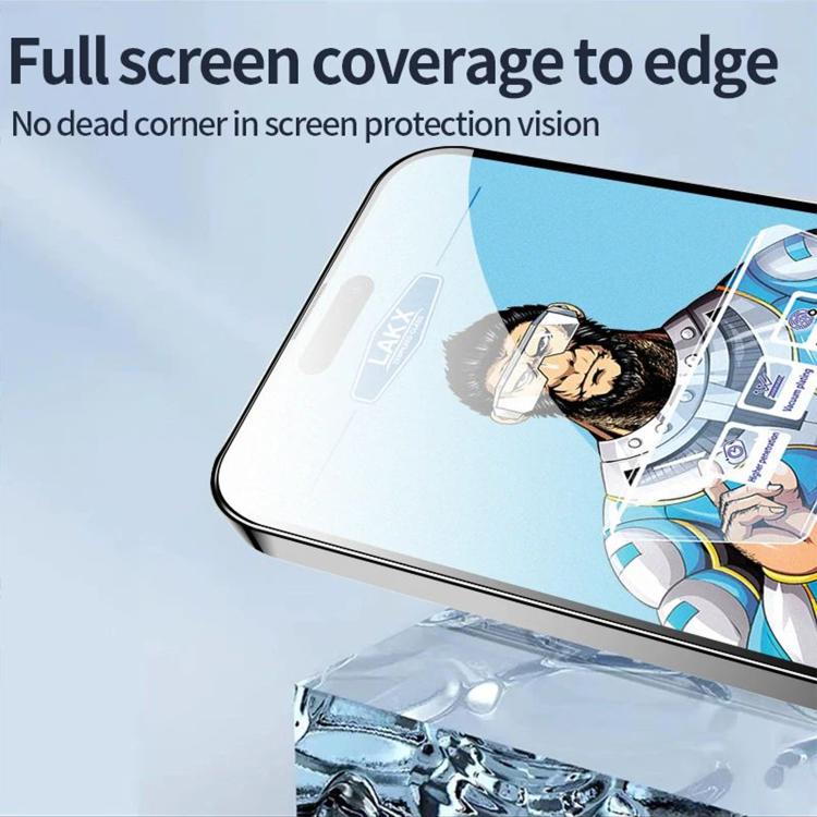 For iPhone 16 Plus 10pcs Blue Gorilla Anti-fingerprint Anti-static Silk Screen HD Electroplated Tempered Glass Film