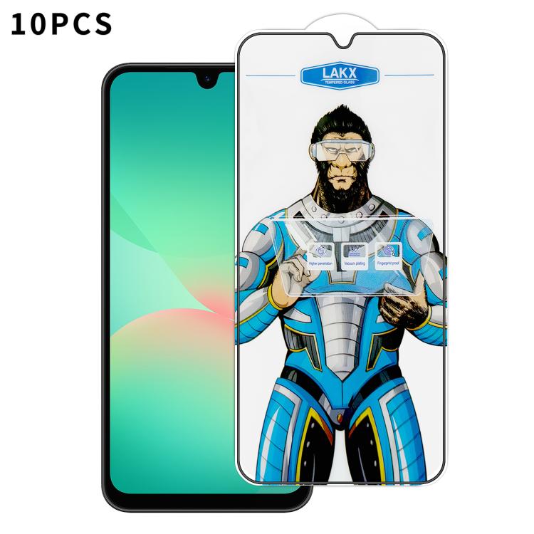 For Samsung Galaxy A26 5G 10pcs Blue Gorilla Anti-fingerprint Anti-static Silk Screen HD Electroplated Tempered Glass Film
