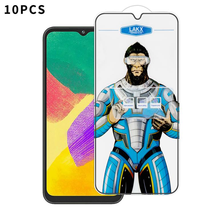For Samsung Galaxy F14 5G 10pcs Blue Gorilla Anti-fingerprint Anti-static Silk Screen HD Electroplated Tempered Glass Film