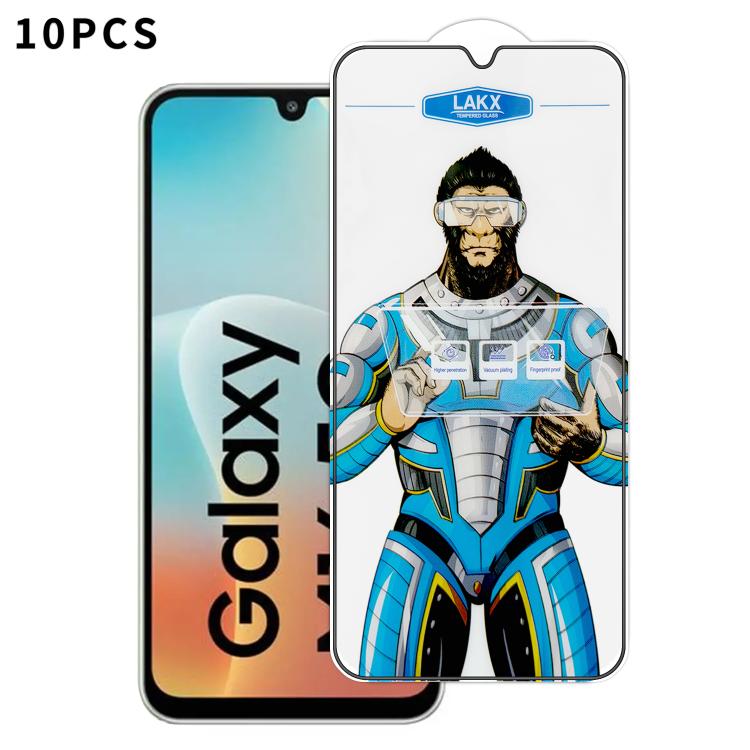 For Samsung Galaxy M16 5G 10pcs Blue Gorilla Anti-fingerprint Anti-static Silk Screen HD Electroplated Tempered Glass Film