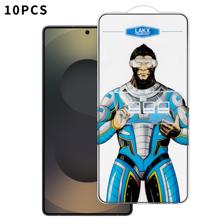 For Samsung Galaxy S25 Ultra 5G 10pcs Blue Gorilla Anti-fingerprint Anti-static Silk Screen HD Electroplated Tempered Glass Film