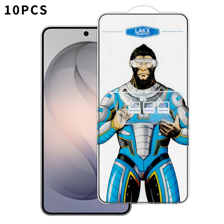 For Samsung Galaxy S26 5G 10pcs Blue Gorilla Anti-fingerprint Anti-static Silk Screen HD Electroplated Tempered Glass Film