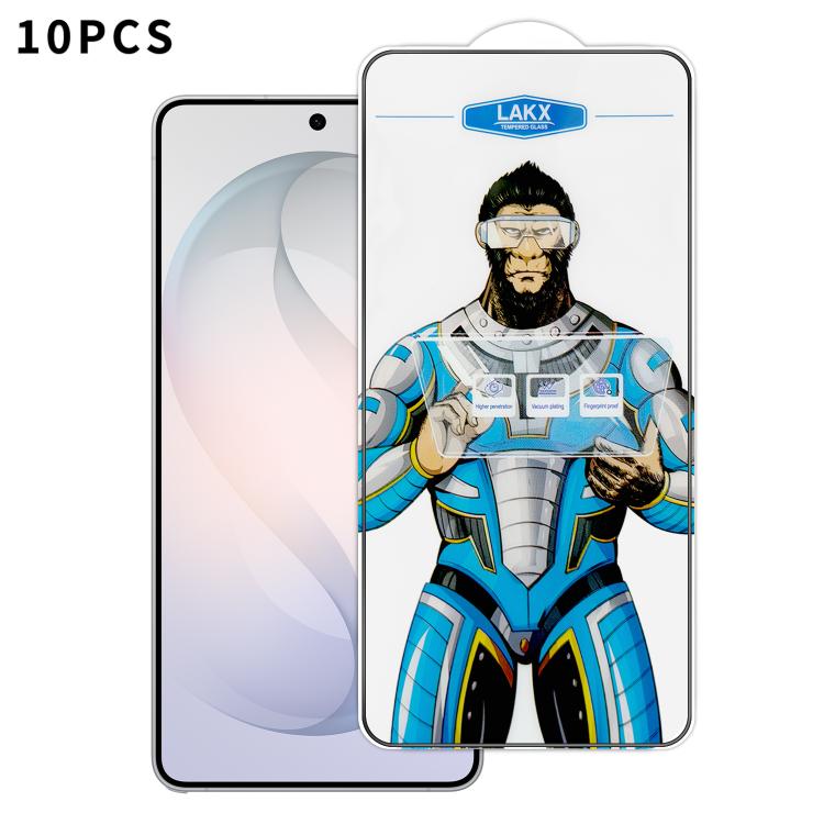For Samsung Galaxy S26 Ultra 5G 10pcs Blue Gorilla Anti-fingerprint Anti-static Silk Screen HD Electroplated Tempered Glass Film