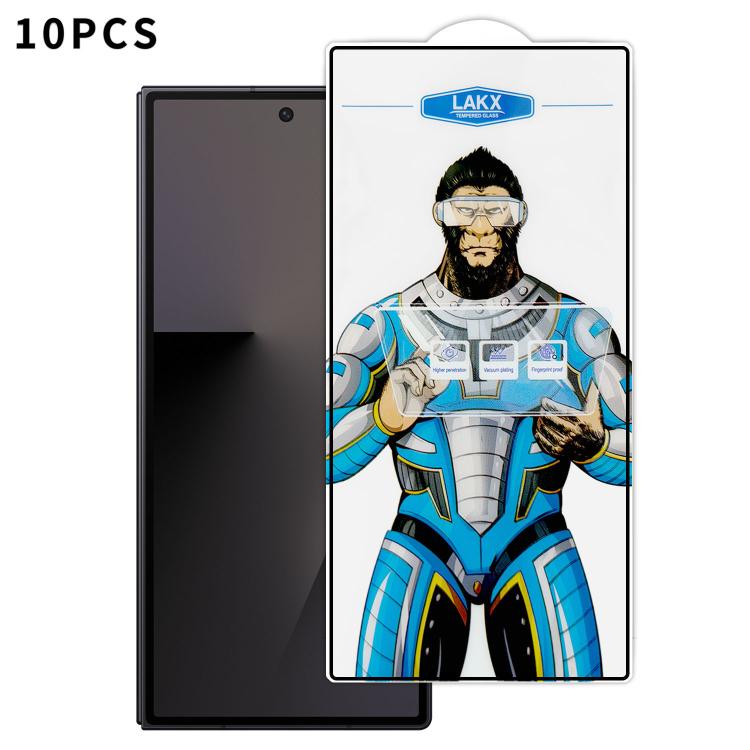 For Samsung Galaxy Z Fold7 10pcs Blue Gorilla Anti-fingerprint Anti-static Silk Screen HD Electroplated Tempered Glass Film