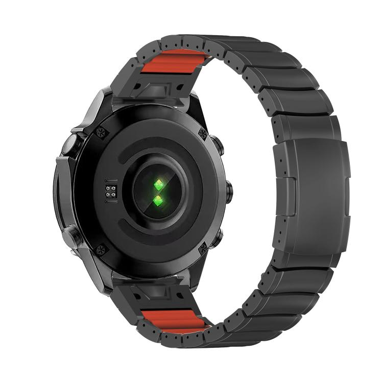 For Garmin 22mm Turtle Buckle One Bead Silicone Titanium Alloy Watch Band