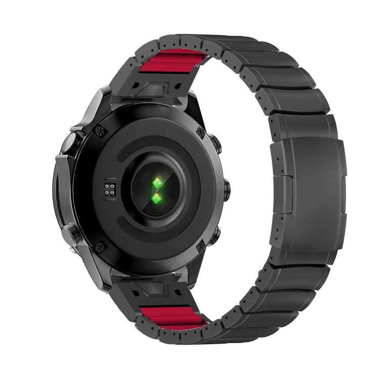 For Garmin 22mm Turtle Buckle One Bead Silicone Titanium Alloy Watch Band