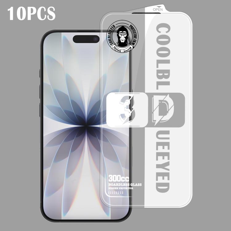 For iPhone 17 10pcs 300CC 3D Borderless Anti-Dust Mesh Anti-Static HD Tempered Glass Flim