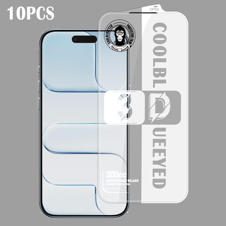 For iPhone Air 10pcs 300CC 3D Borderless Anti-Dust Mesh Anti-Static HD Tempered Glass Flim