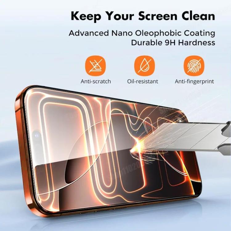 For iPhone 14 Pro Max 10pcs 300CC 3D Borderless Anti-Dust Mesh Anti-Static HD Tempered Glass Flim