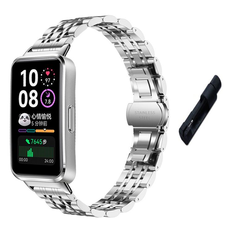 For Huawei Watch Band 11 / Band 11 Pro Seven Beads Butterfly Clasp Stainless Steel Watch Band with Removal Tool