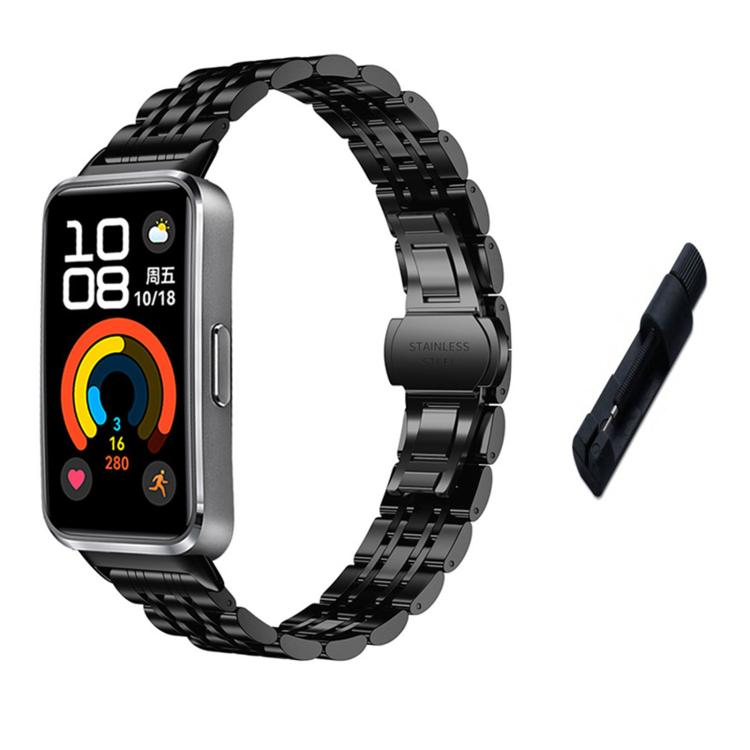 For Huawei Watch Band 11 / Band 11 Pro Seven Beads Butterfly Clasp Stainless Steel Watch Band with Removal Tool