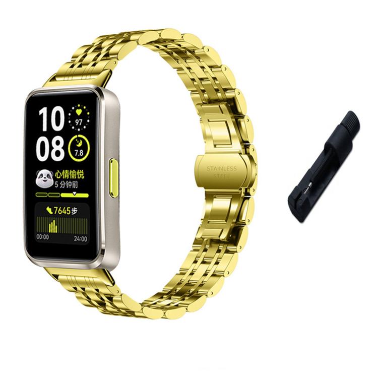For Huawei Watch Band 11 / Band 11 Pro Seven Beads Butterfly Clasp Stainless Steel Watch Band with Removal Tool