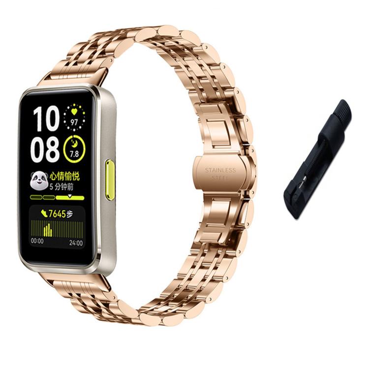 For Huawei Watch Band 11 / Band 11 Pro Seven Beads Butterfly Clasp Stainless Steel Watch Band with Removal Tool