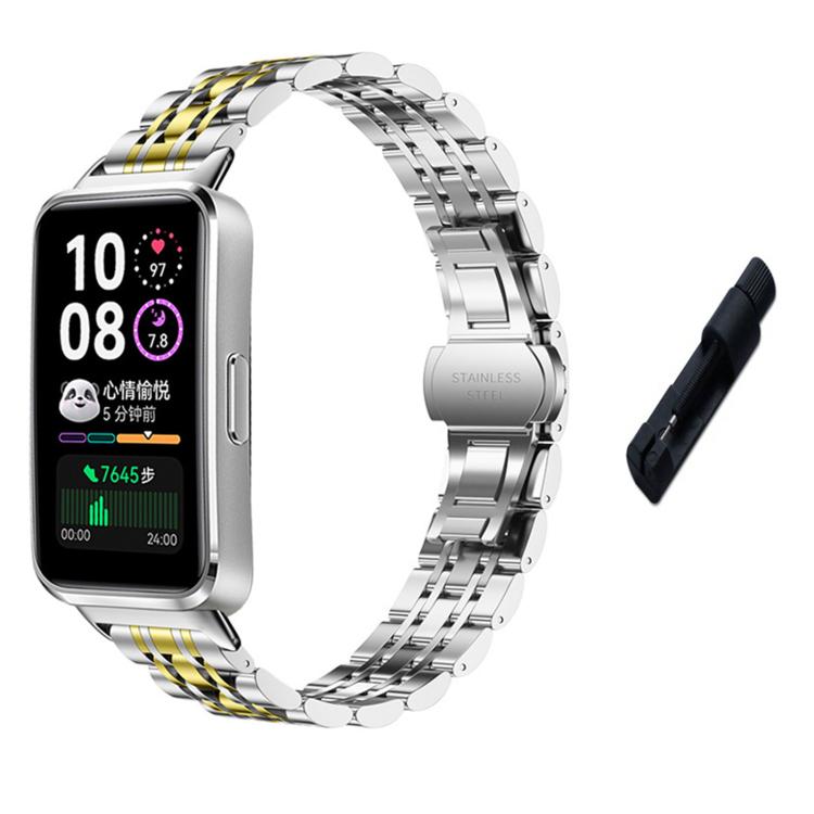 For Huawei Watch Band 11 / Band 11 Pro Seven Beads Butterfly Clasp Stainless Steel Watch Band with Removal Tool