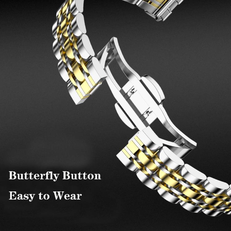 For Huawei Watch Band 11 / Band 11 Pro Seven Beads Butterfly Clasp Stainless Steel Watch Band with Removal Tool