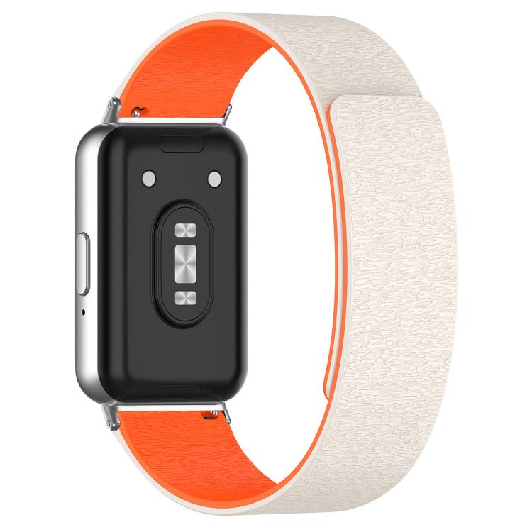 For Huawei Band 11 / Band 11 Pro Cloud Wood Grain Magnetic Silicone Watch Band