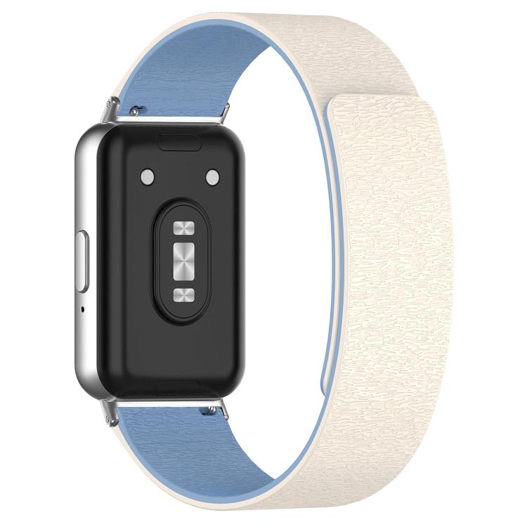 For Huawei Band 11 / Band 11 Pro Cloud Wood Grain Magnetic Silicone Watch Band