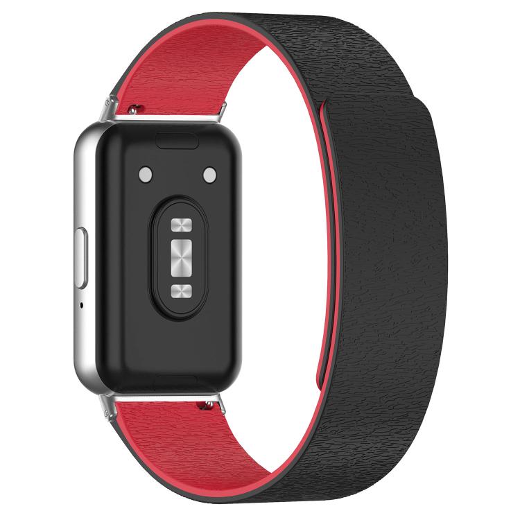 For Huawei Band 11 / Band 11 Pro Cloud Wood Grain Magnetic Silicone Watch Band