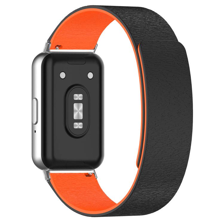 For Huawei Band 11 / Band 11 Pro Cloud Wood Grain Magnetic Silicone Watch Band