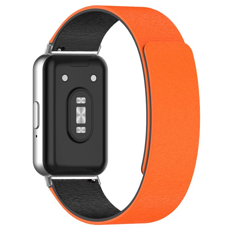 For Huawei Band 11 / Band 11 Pro Cloud Wood Grain Magnetic Silicone Watch Band