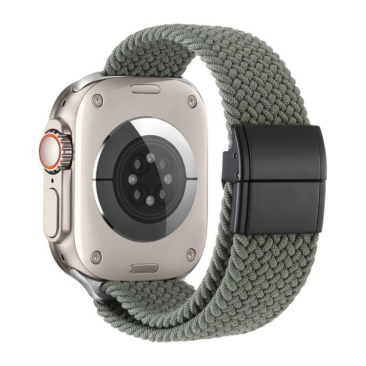 For Apple Watch 42mm / 41mm / 40mm / 38mm Metal Buckle Magnetic Clasp Nylon Woven Watch Band