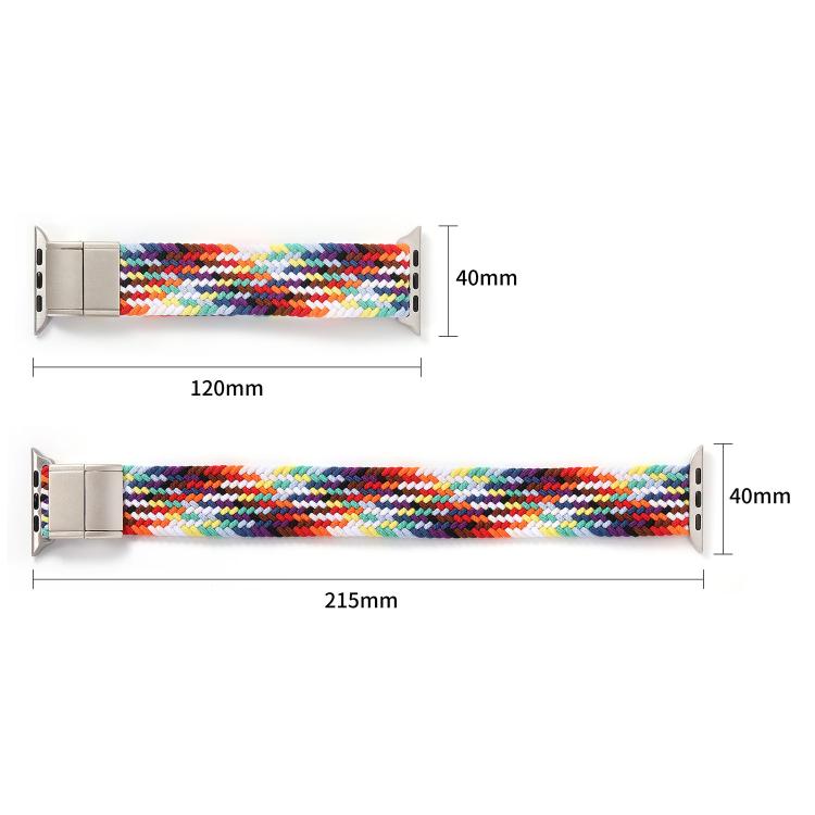 For Apple Watch 42mm / 41mm / 40mm / 38mm Metal Buckle Magnetic Clasp Nylon Woven Watch Band