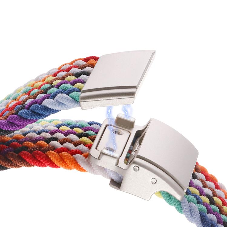 For Apple Watch 42mm / 41mm / 40mm / 38mm Metal Buckle Magnetic Clasp Nylon Woven Watch Band