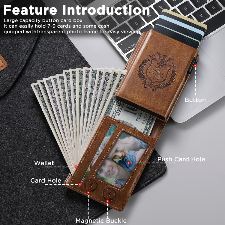 Suteni Oil Wax Pattern Multi-Card Slot Wallet Card Holder