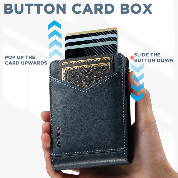 Suteni Oil Wax Pattern Multi-Card Slot Wallet Card Holder