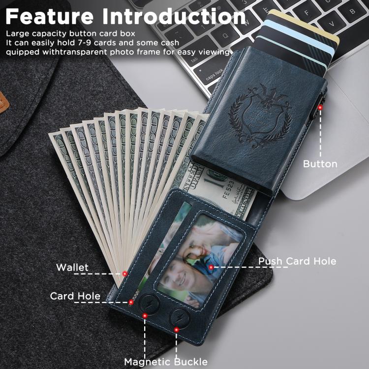 Suteni Oil Wax Pattern Multi-Card Slot Wallet Card Holder