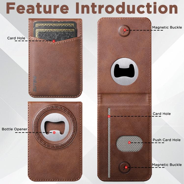Suteni S5 Bottle Opener, Magnetic Card Holder with Card Slot