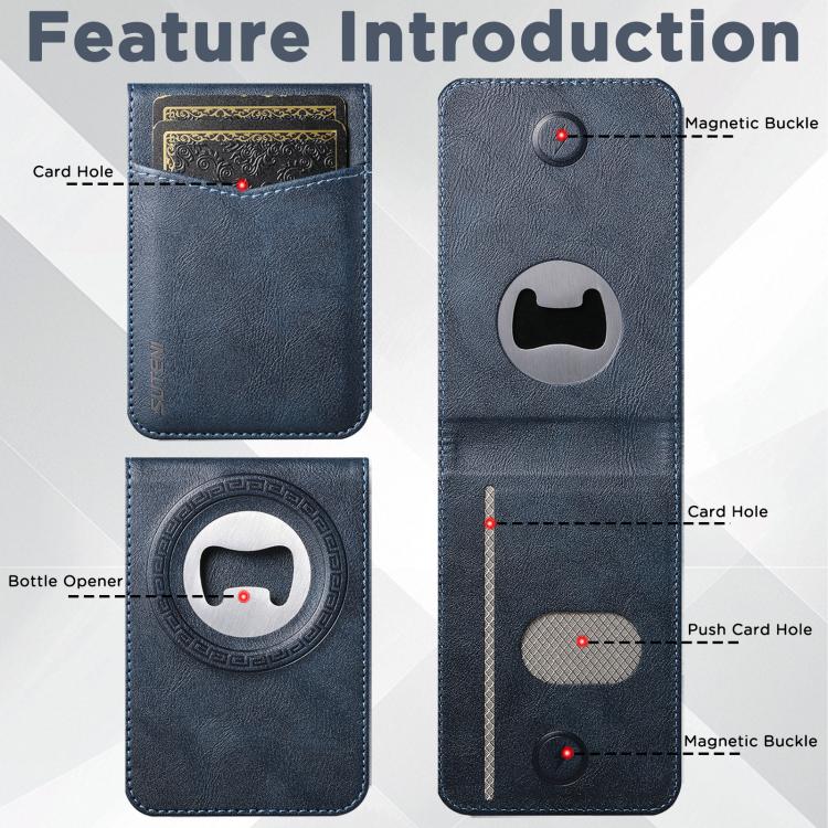 Suteni S5 Bottle Opener, Magnetic Card Holder with Card Slot