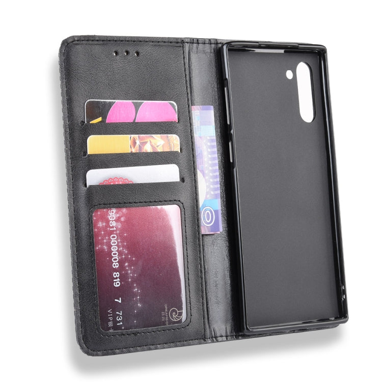 Magnetic Buckle Retro Crazy Horse Texture Horizontal Flip Leather Case for Galaxy Note 10 , with Holder & Card Slots & Photo Frame