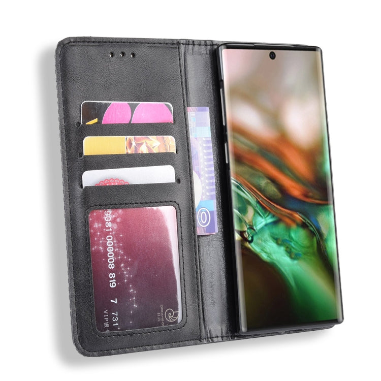 Magnetic Buckle Retro Crazy Horse Texture Horizontal Flip Leather Case for Galaxy Note 10 , with Holder & Card Slots & Photo Frame