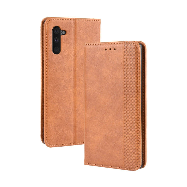 Magnetic Buckle Retro Crazy Horse Texture Horizontal Flip Leather Case for Galaxy Note 10 , with Holder & Card Slots & Photo Frame