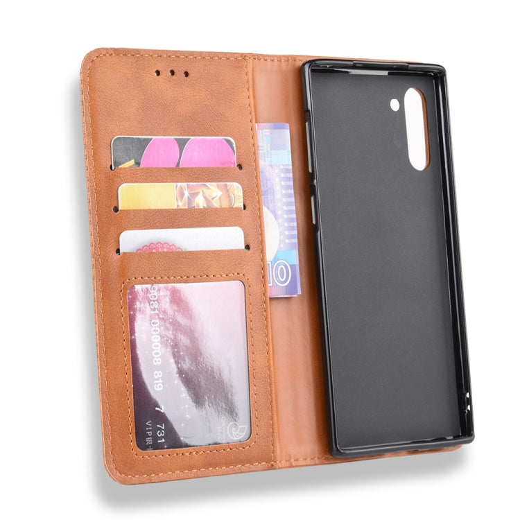 Magnetic Buckle Retro Crazy Horse Texture Horizontal Flip Leather Case for Galaxy Note 10 , with Holder & Card Slots & Photo Frame