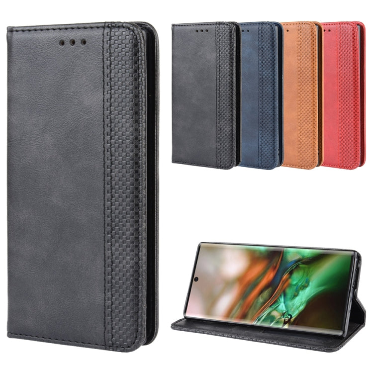 Magnetic Buckle Retro Crazy Horse Texture Horizontal Flip Leather Case for Galaxy Note 10 , with Holder & Card Slots & Photo Frame