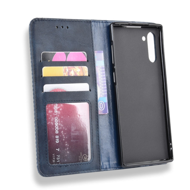 Magnetic Buckle Retro Crazy Horse Texture Horizontal Flip Leather Case for Galaxy Note 10 , with Holder & Card Slots & Photo Frame