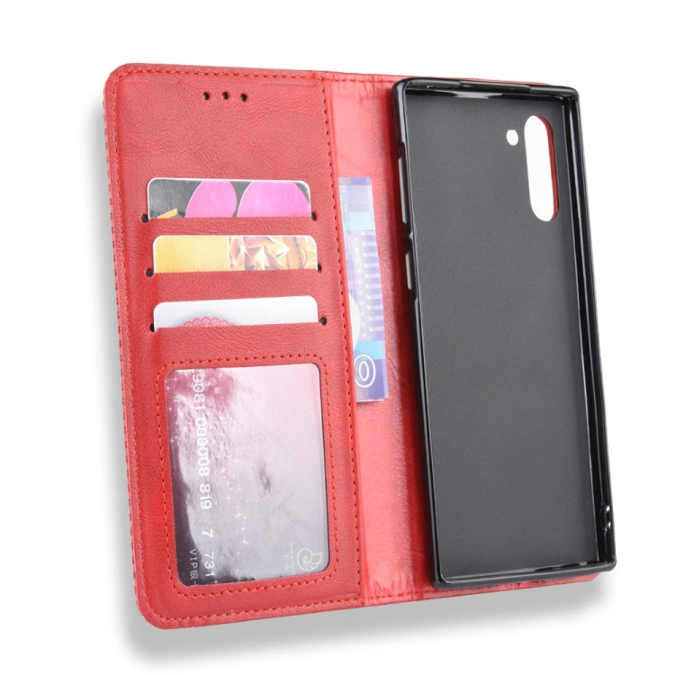 Magnetic Buckle Retro Crazy Horse Texture Horizontal Flip Leather Case for Galaxy Note 10 , with Holder & Card Slots & Photo Frame