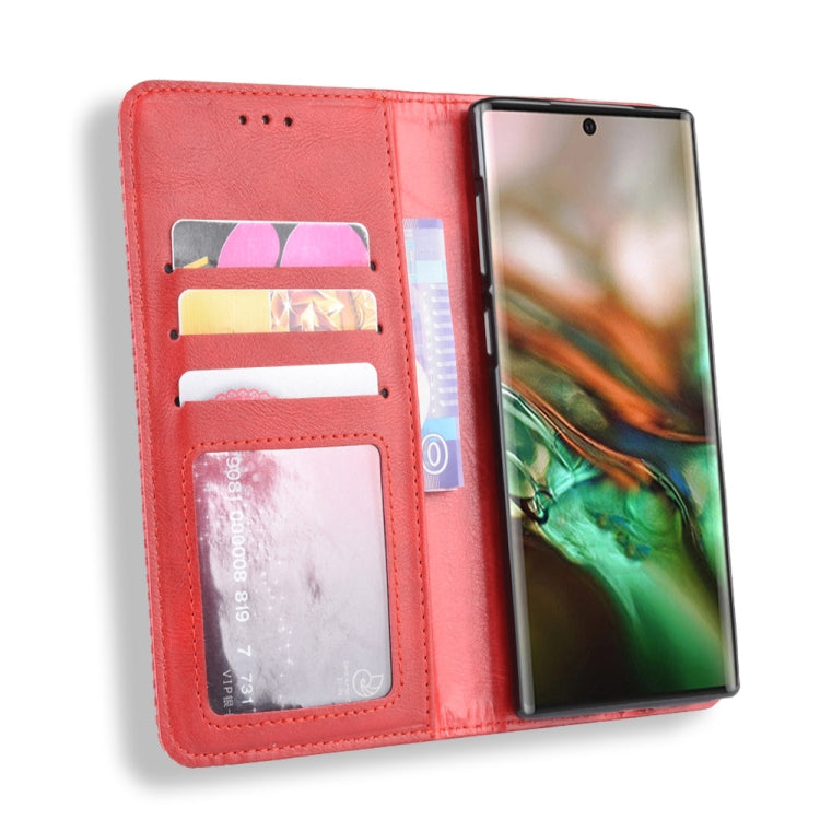 Magnetic Buckle Retro Crazy Horse Texture Horizontal Flip Leather Case for Galaxy Note 10 , with Holder & Card Slots & Photo Frame