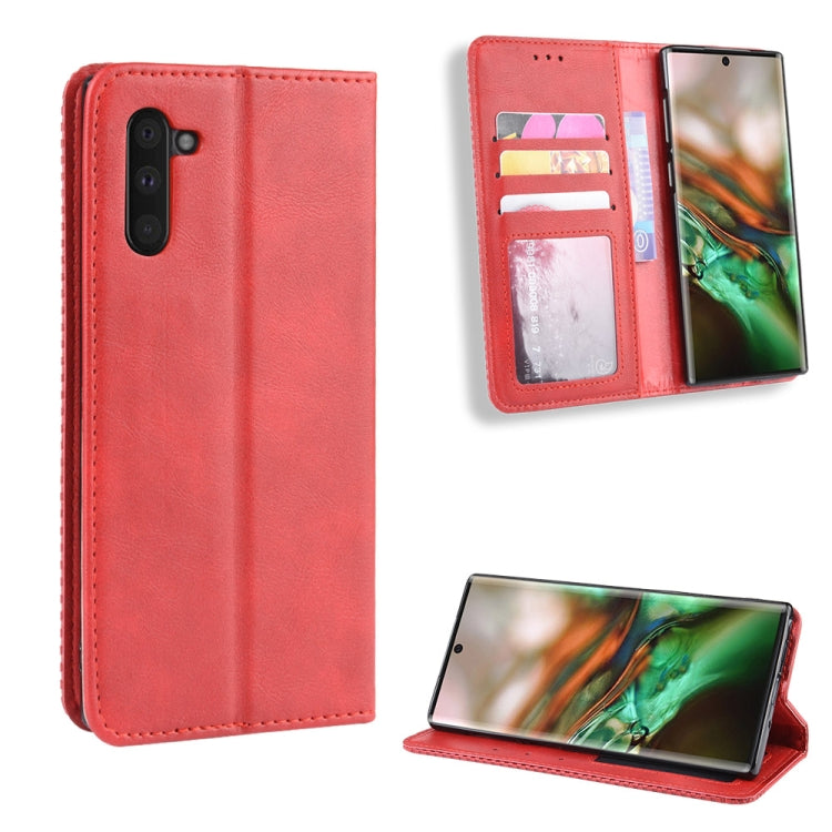 Magnetic Buckle Retro Crazy Horse Texture Horizontal Flip Leather Case for Galaxy Note 10 , with Holder & Card Slots & Photo Frame