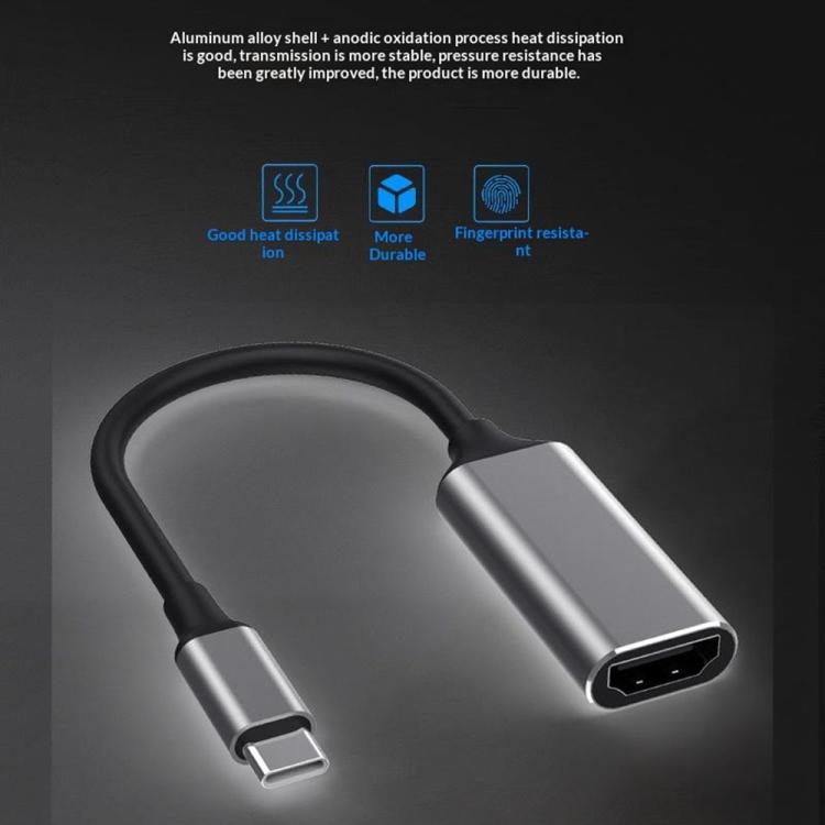 HC-61 HDMI Video Audio Sync Type-C to HDMI Cable 4K / 60Hz Adapter