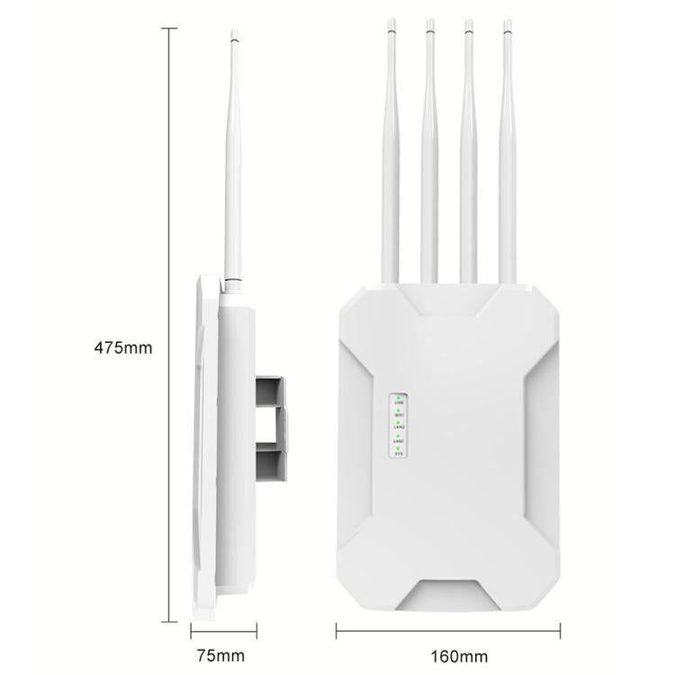HW1800S WiFi 6 Outdoor Wireless Access Point 1800Mbps Waterproof  Dual Band Gigabit Router, Plug:EU Plug