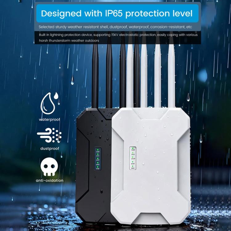 HW1800S WiFi 6 Outdoor Wireless Access Point 1800Mbps Waterproof  Dual Band Gigabit Router, Plug:US Plug