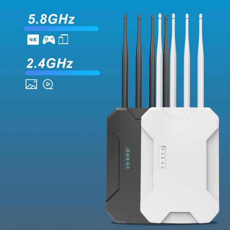 HW1800S WiFi 6 Outdoor Wireless Access Point 1800Mbps Waterproof  Dual Band Gigabit Router, Plug:UK Plug